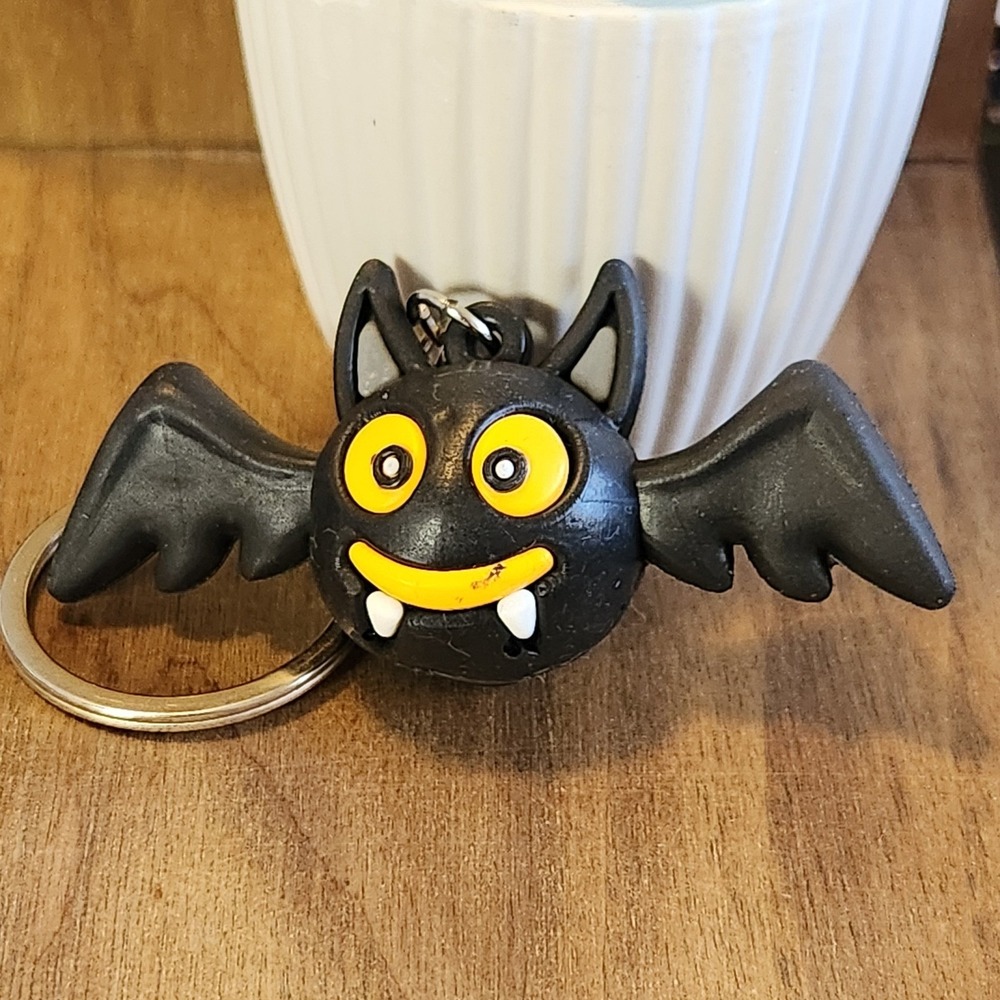 Black Bat Keychain Halloween Spooky Gothic Cartoon Winged Bag Charm 2.5